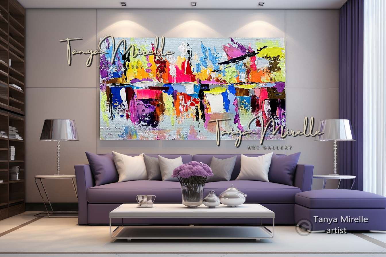 Vibrant Abstract Impasto Painting - Colorful Modern Wall Art #129