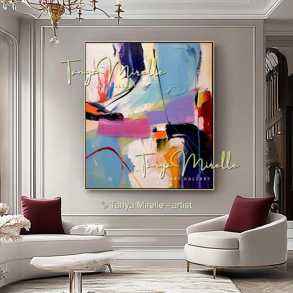 Abstract Impasto Oil Canvas Wall Art, Modern Home Decor #228
