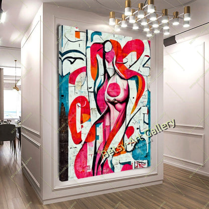 Bold Abstract Canvas Print, Vibrant Contemporary Home Decor