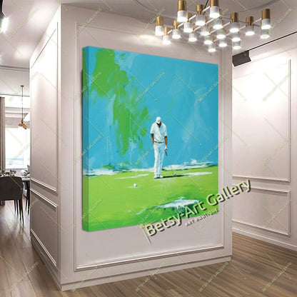 Golfer Canvas Print, Modern Golf Wall Art