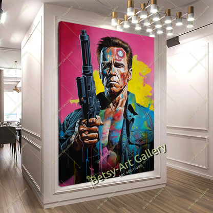 Terminator Wall Art - Cyberpunk Soldier Canvas Print