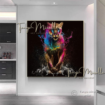 Modern Tiger Art Print on Canvas – Abstract Animal Wall Art