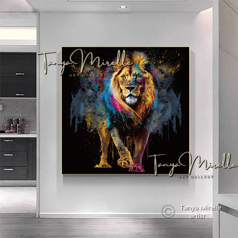 Modern Tiger Art Print on Canvas – Abstract Animal Wall Art
