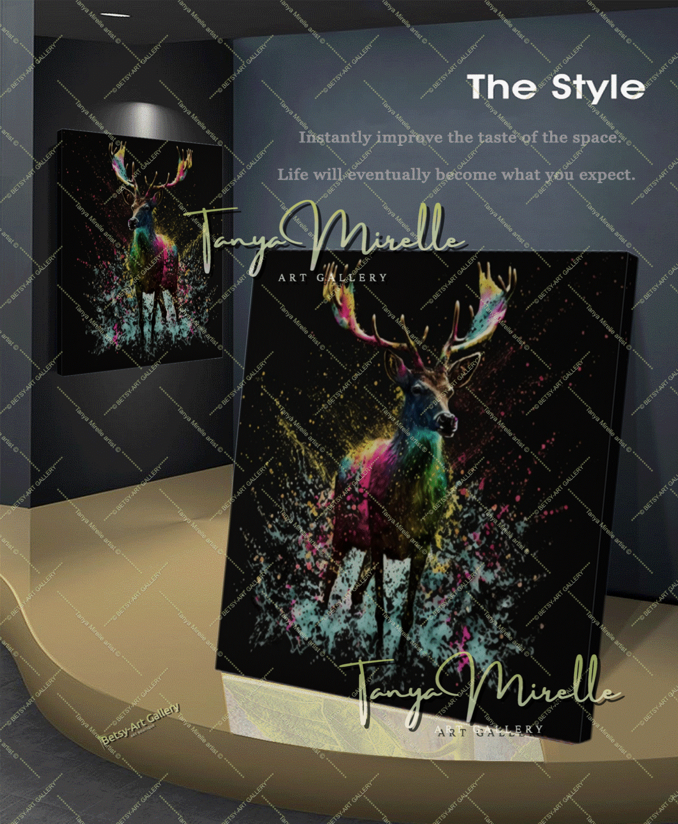 Colorful Deer Print on Canvas – Modern Wildlife Wall Art