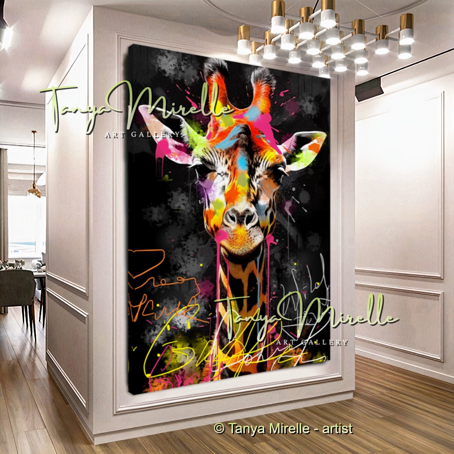 Graffiti Elephant Wall Art Print – Colorful Animal Canvas