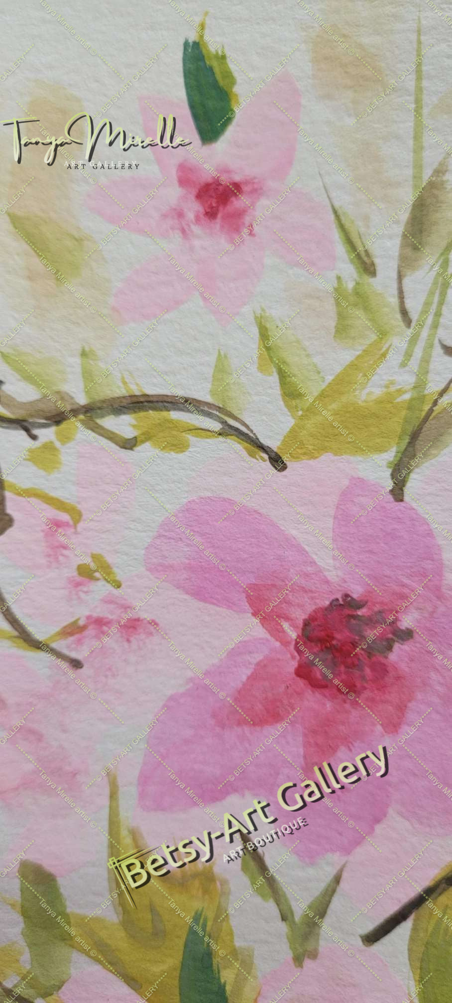 Watercolor Spring Flowers Painting, Botanical Wall Art No Frame abstract expressionism art print birthday gift blooming garden art botanical print colorful painting floral art floral painting garden painting gift for mom mediterranean art modern art modern wall art nature painting paper painting small painting wall art home decor watercolor floral watercolor flowers watercolor landscape watercolor painting