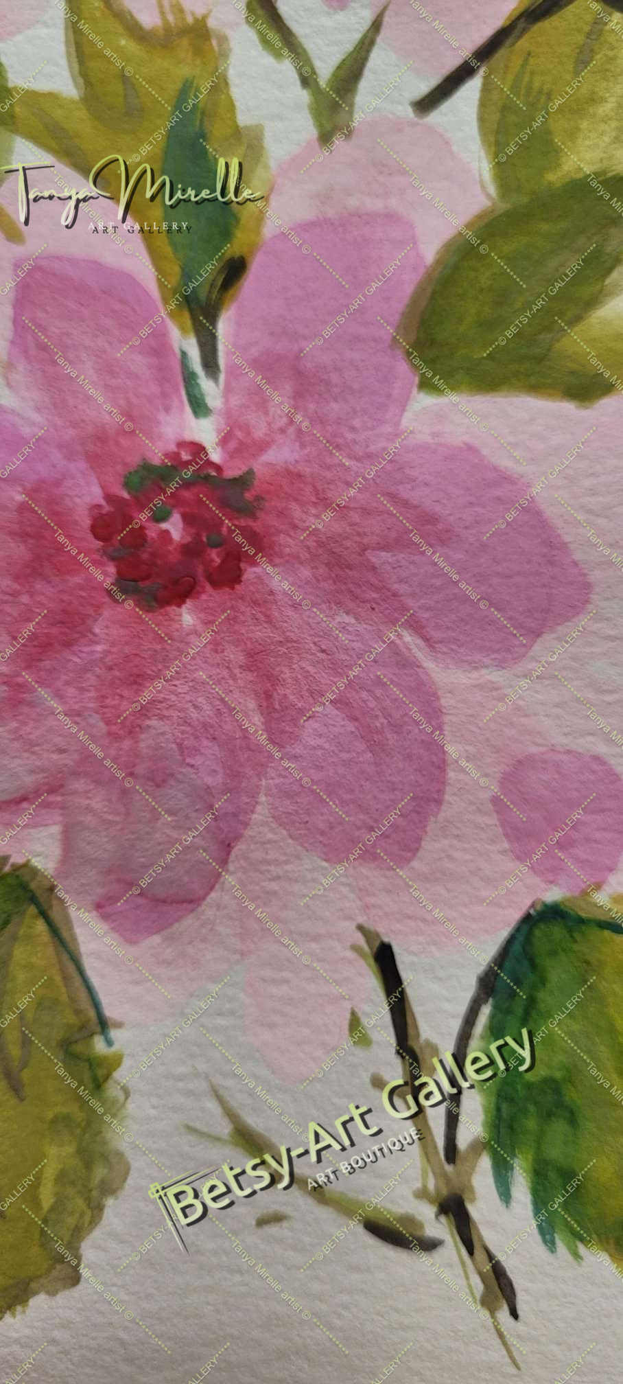 Watercolor Spring Flowers Painting, Botanical Wall Art No Frame abstract expressionism art print birthday gift blooming garden art botanical print colorful painting floral art floral painting garden painting gift for mom mediterranean art modern art modern wall art nature painting paper painting small painting wall art home decor watercolor floral watercolor flowers watercolor landscape watercolor painting