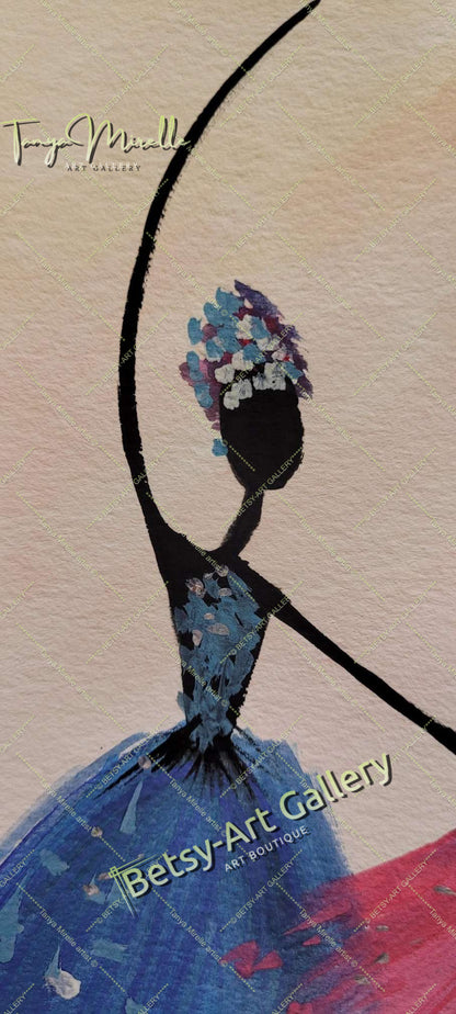 Original Watercolor Ballet Painting, Ballerina Dance Art No Frame abstract expressionism art for girls Ballerina Dance ballerina print ballet decor ballet painting birthday gift colorful painting dance wall art dancer illustration elegant art gift for mom modern art modern wall art paper painting small painting wall art home decor watercolor art watercolor painting