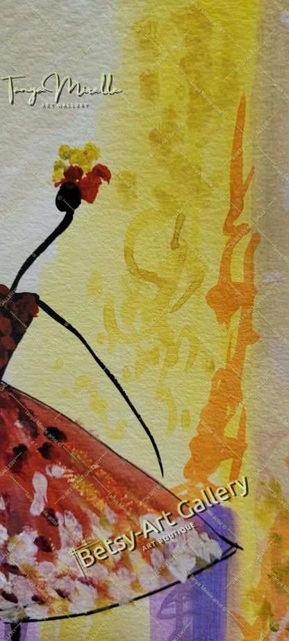 Elegant Watercolor Ballet Painting, Ballerina Dance Art No Frame abstract expressionism art for girls Ballerina Dance ballerina print ballet decor ballet painting birthday gift colorful painting dance wall art dancer illustration elegant art gift for mom modern art modern wall art paper painting small painting wall art home decor watercolor art watercolor painting