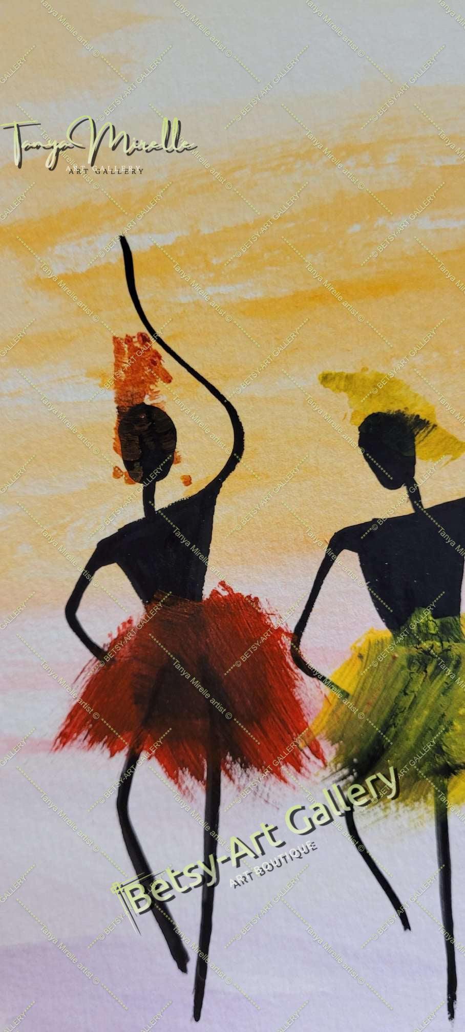 African Dance Watercolor Painting - Colorful Tribal Dancer Art No Frame abstract dance print abstract expressionism African dance art African decor art for girls birthday gift colorful painting cultural art dance wall art dancer illustration dancer wall art ethnic home decor gift for mom modern wall art paper painting small painting tribal artwork watercolor art watercolor painting