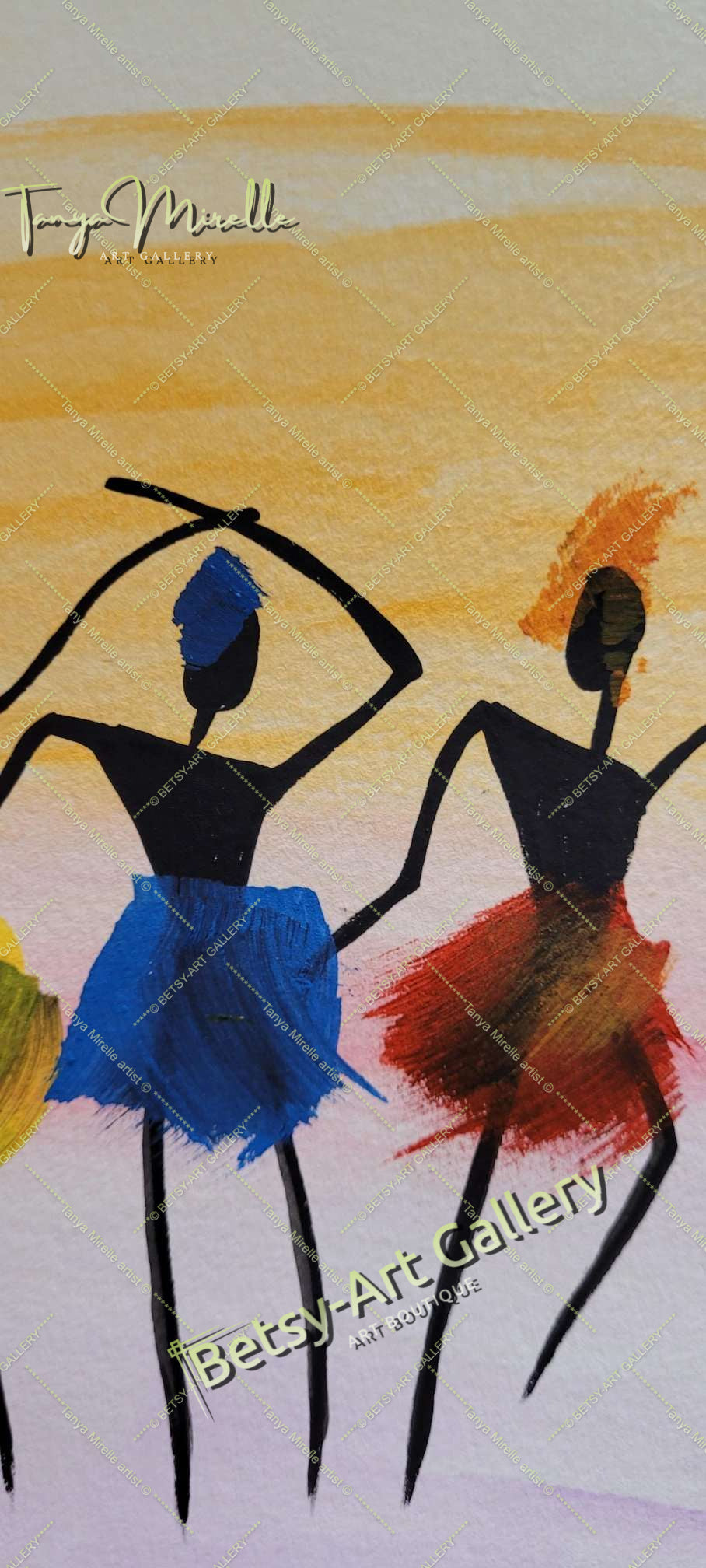 African Dance Watercolor Painting - Colorful Tribal Dancer Art No Frame abstract dance print abstract expressionism African dance art African decor art for girls birthday gift colorful painting cultural art dance wall art dancer illustration dancer wall art ethnic home decor gift for mom modern wall art paper painting small painting tribal artwork watercolor art watercolor painting
