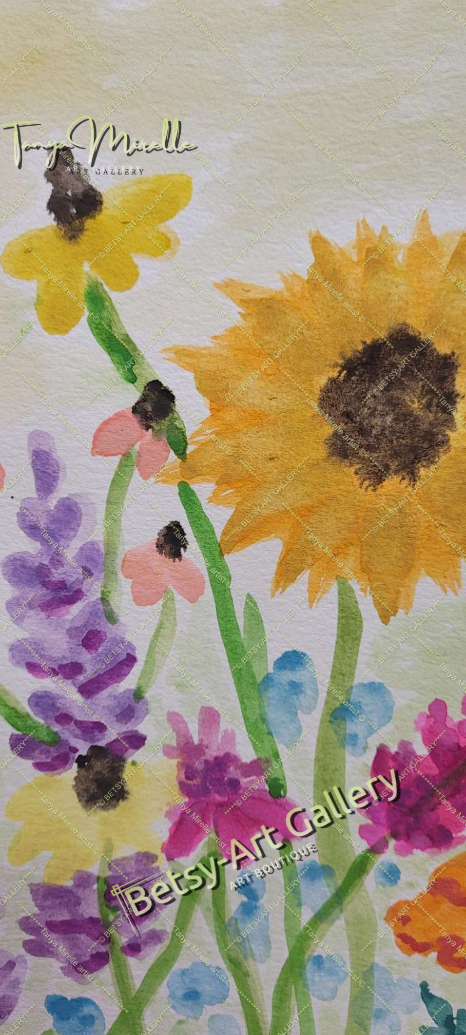 Original Watercolor Floral Painting Botanical Wall Art #1, No Frame abstract expressionism art print birthday gift blooming garden art botanical print colorful painting floral art floral painting garden painting gift for mom mediterranean art modern art modern wall art nature painting paper painting small painting wall art home decor watercolor floral watercolor flowers watercolor landscape watercolor painting