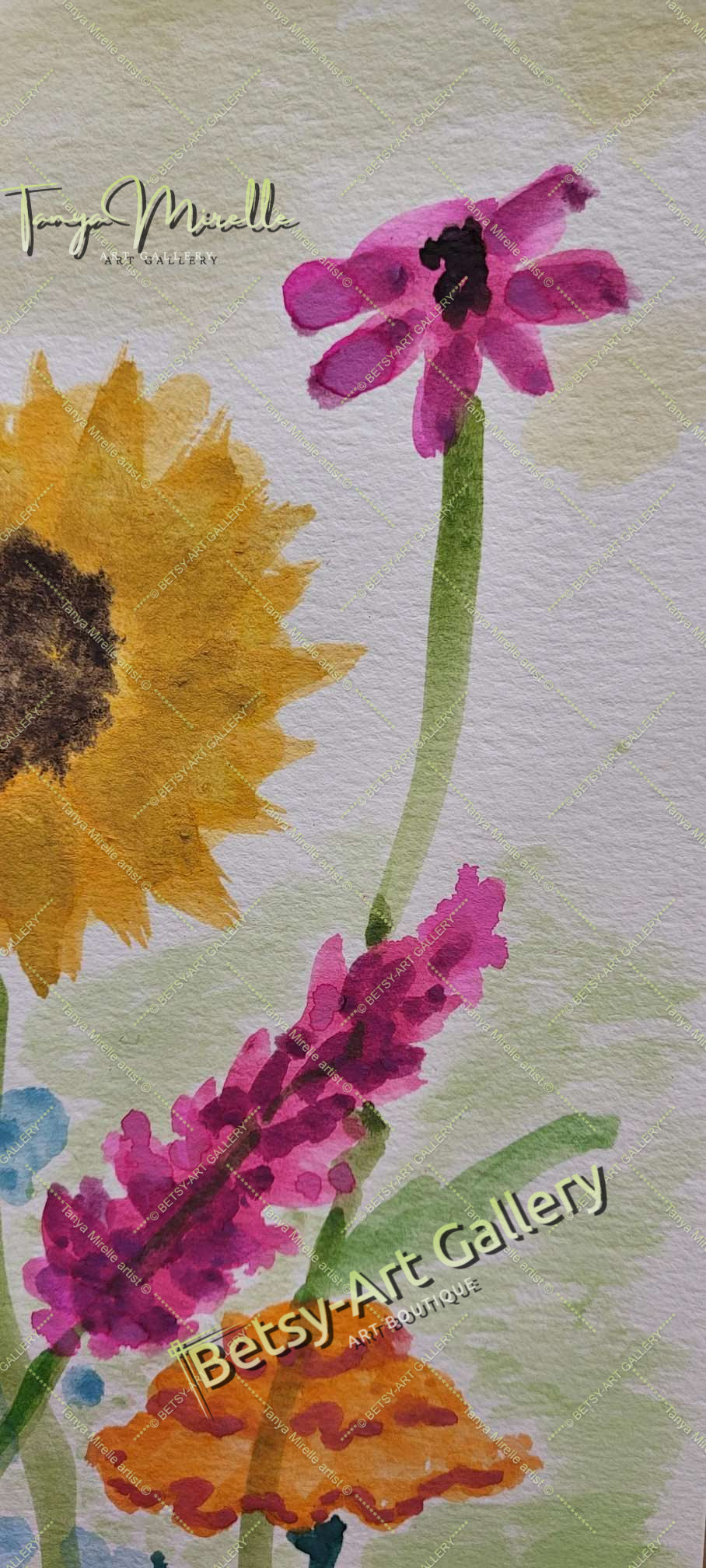 Original Watercolor Floral Painting Botanical Wall Art #1, No Frame abstract expressionism art print birthday gift blooming garden art botanical print colorful painting floral art floral painting garden painting gift for mom mediterranean art modern art modern wall art nature painting paper painting small painting wall art home decor watercolor floral watercolor flowers watercolor landscape watercolor painting