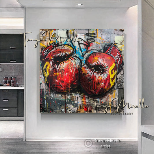 Graffiti Boxing Gloves Wall Art Print