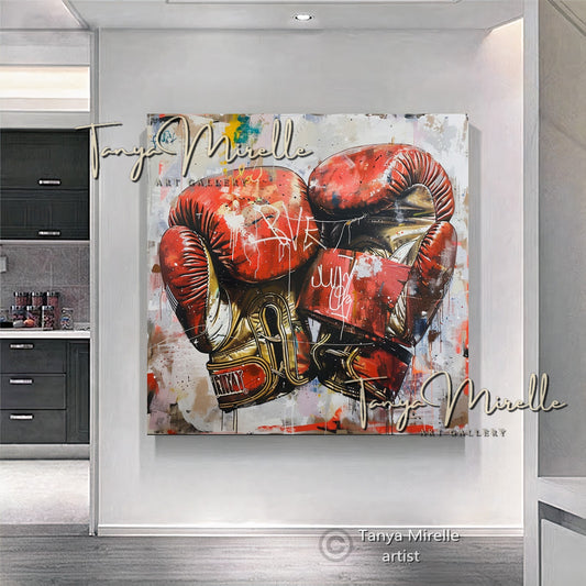 Graffiti Boxing Gloves Wall Art Print #2