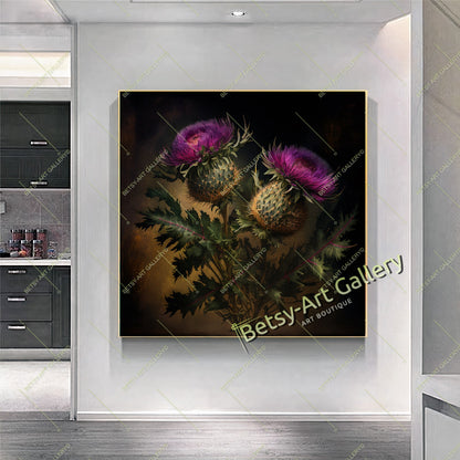 Thistle Flower Canvas Print - Wild Botanical Wall Art