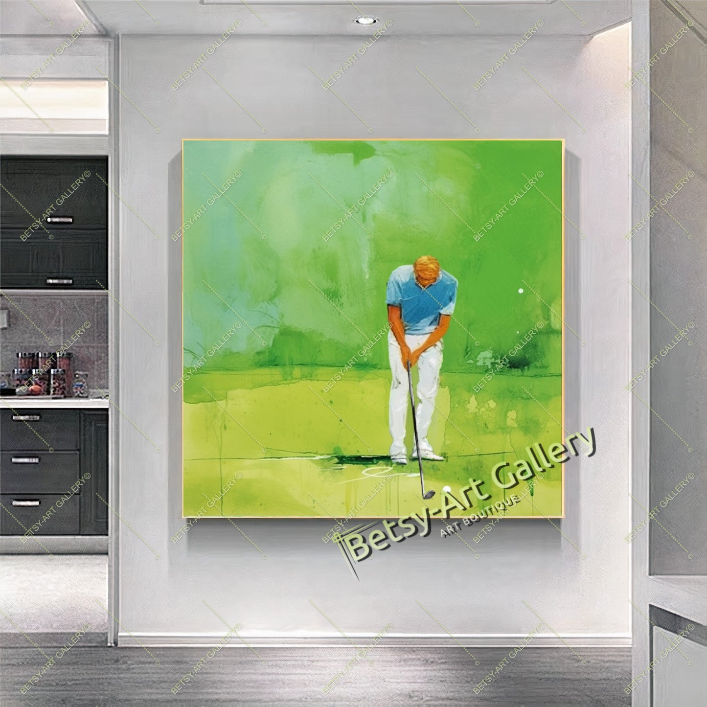 Golfer Canvas Print, Modern Golf Wall Art