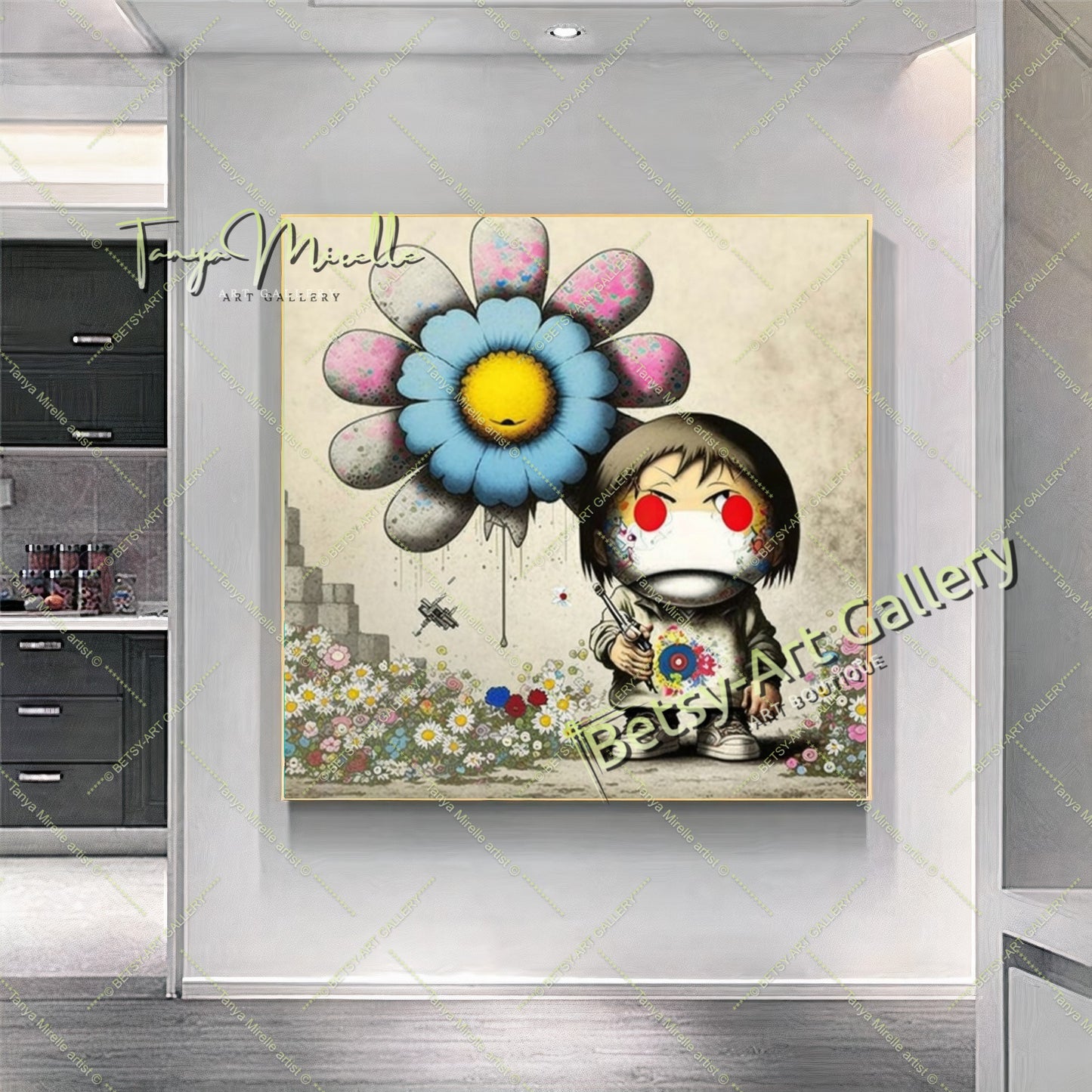 Girl with Red Heart Balloon – Street Art Banksy Inspired Canvas Print