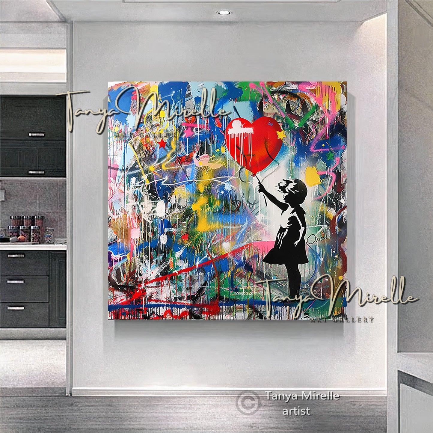 Banksy Girl with Heart Balloon Canvas Print