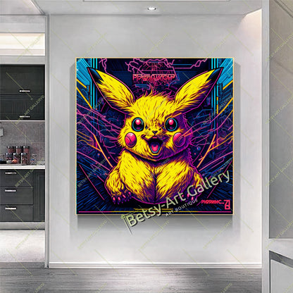 Retro Mario 80s Canvas Print, Vintage Video Game Wall Art