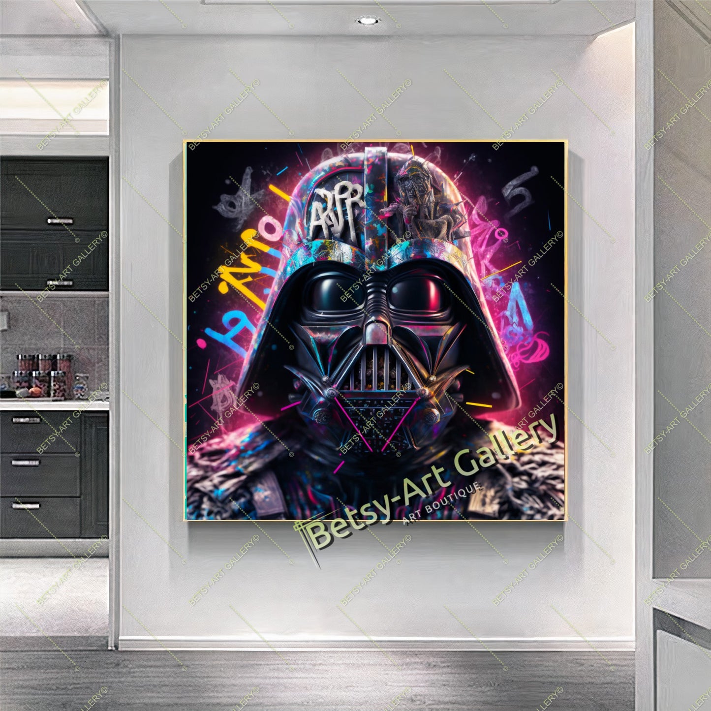 Dark Circus Clown Canvas Print – Creepy Colorful Wall Art