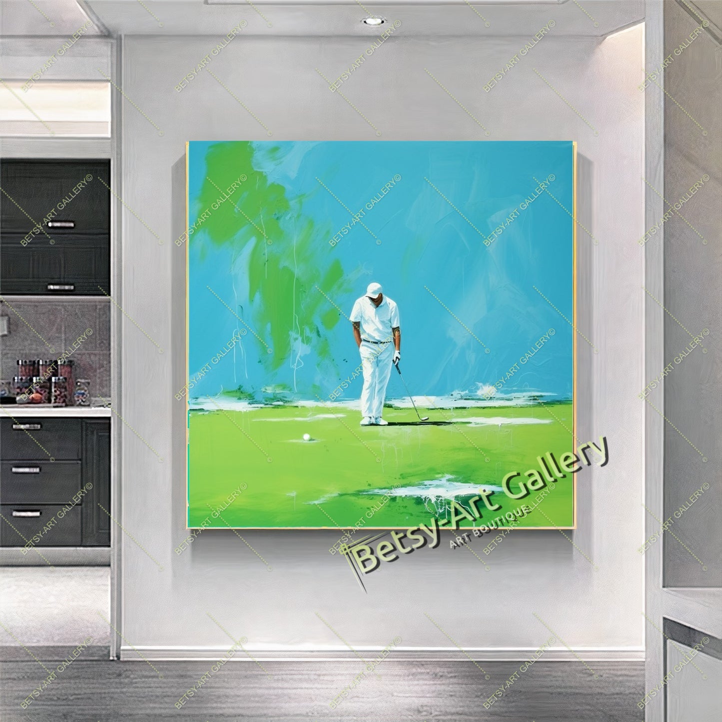 Golfer Canvas Print, Modern Golf Wall Art