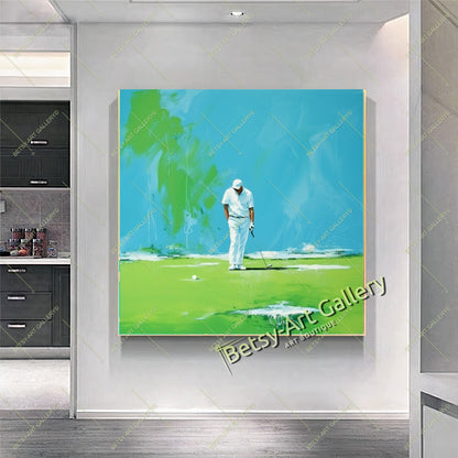 Golfer Canvas Print, Modern Golf Wall Art