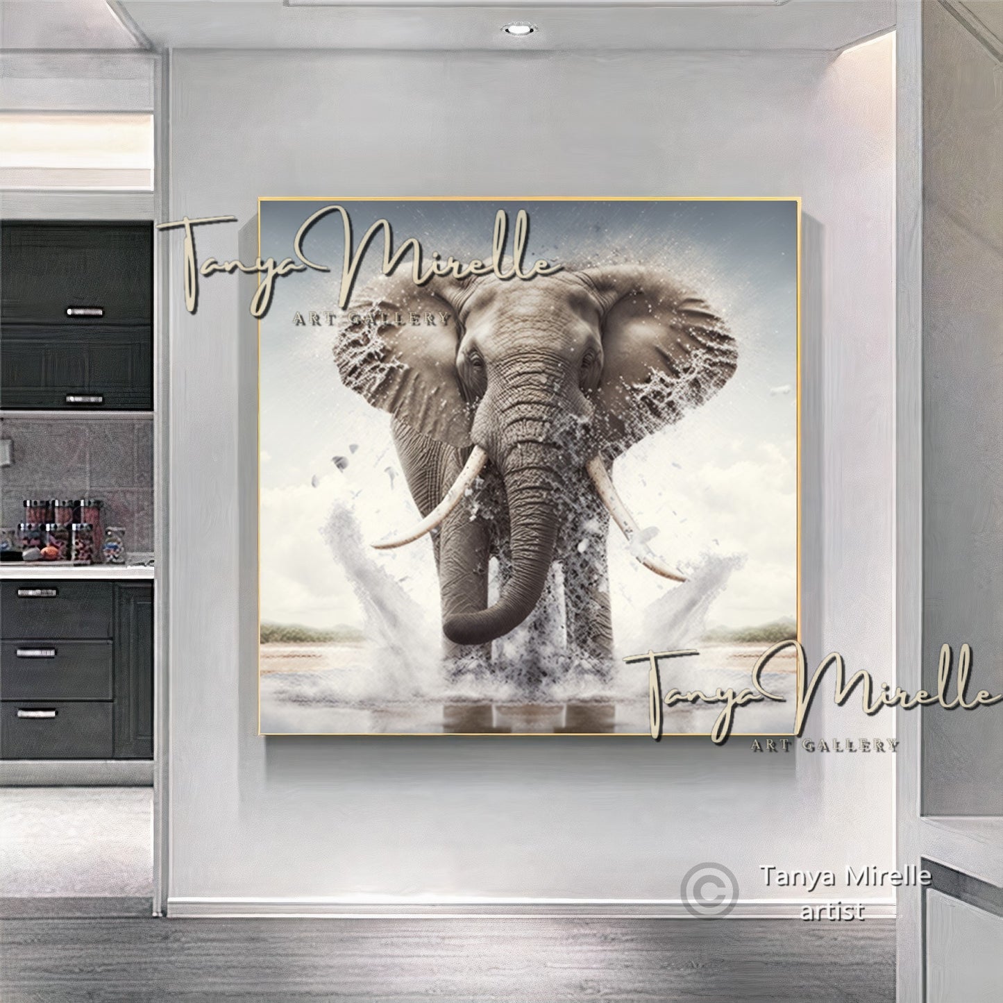 African Elephant Wall Art – Modern Wildlife Canvas Print