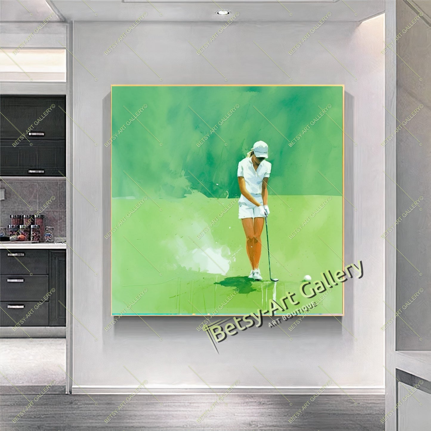 Golfer Canvas Print, Modern Golf Wall Art
