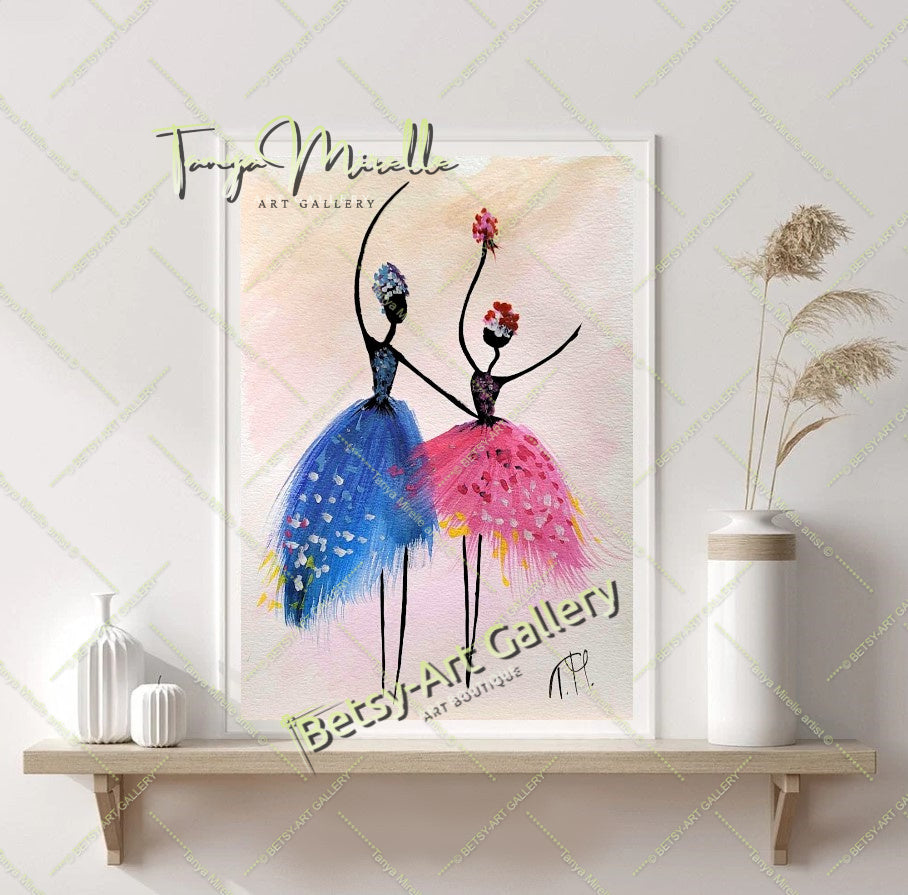 Original Watercolor Ballet Painting, Ballerina Dance Art No Frame abstract expressionism art for girls Ballerina Dance ballerina print ballet decor ballet painting birthday gift colorful painting dance wall art dancer illustration elegant art gift for mom modern art modern wall art paper painting small painting wall art home decor watercolor art watercolor painting