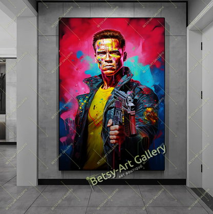 Terminator Wall Art - Cyberpunk Soldier Canvas Print