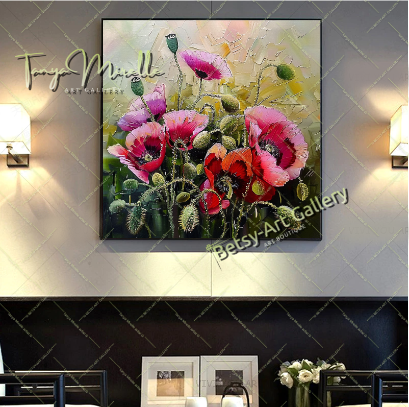 Wildflower Blooming Canvas Print, Nature Inspired Wall Art Decor