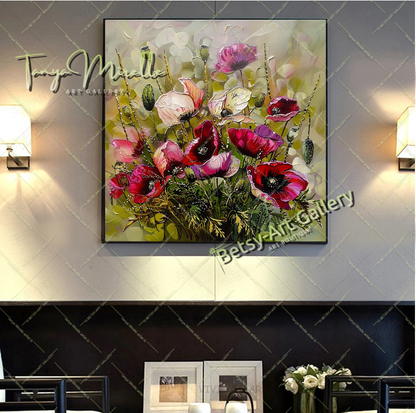 Wildflower Blooming Canvas Print, Nature Inspired Wall Art Decor