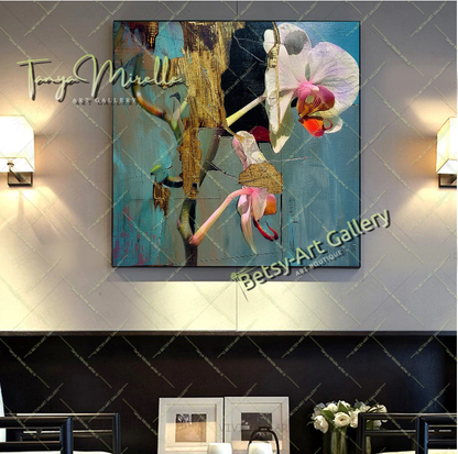 Luxury Orchid Wall Art Print, Pastel Bloom Art for Living Room