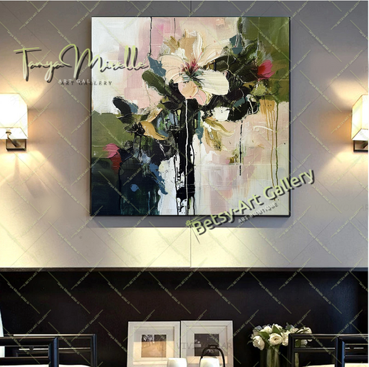 Modern Lotus Wall Art Print, Pastel Bloom Art for Living Room