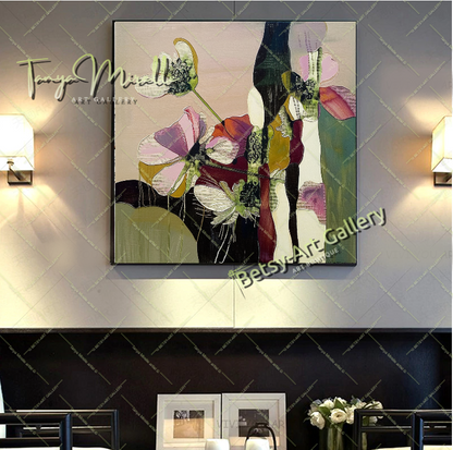 Wildflower Blooming Canvas Print, Nature Inspired Wall Art Decor