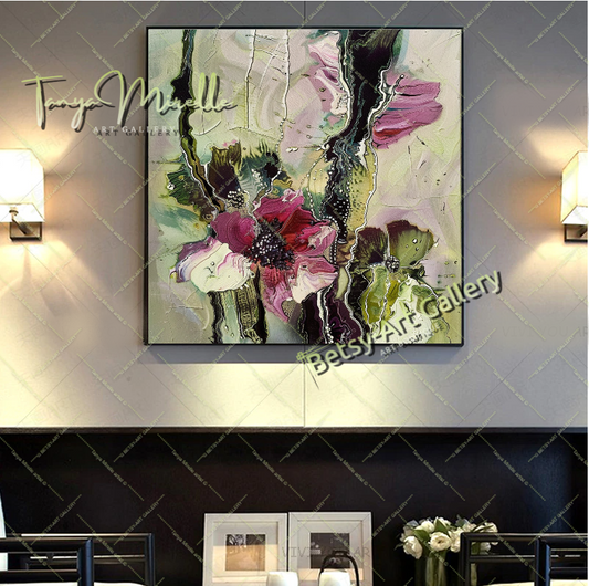 Wildflower Blooming Canvas Print, Nature Inspired Wall Art Decor