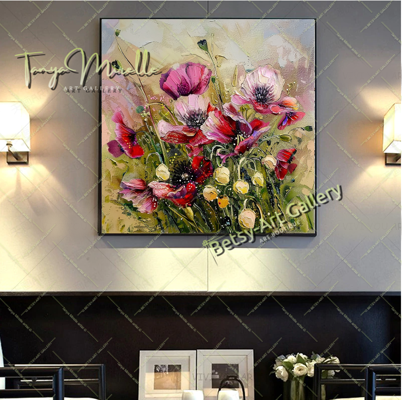 Wildflower Blooming Canvas Print, Nature Inspired Wall Art Decor