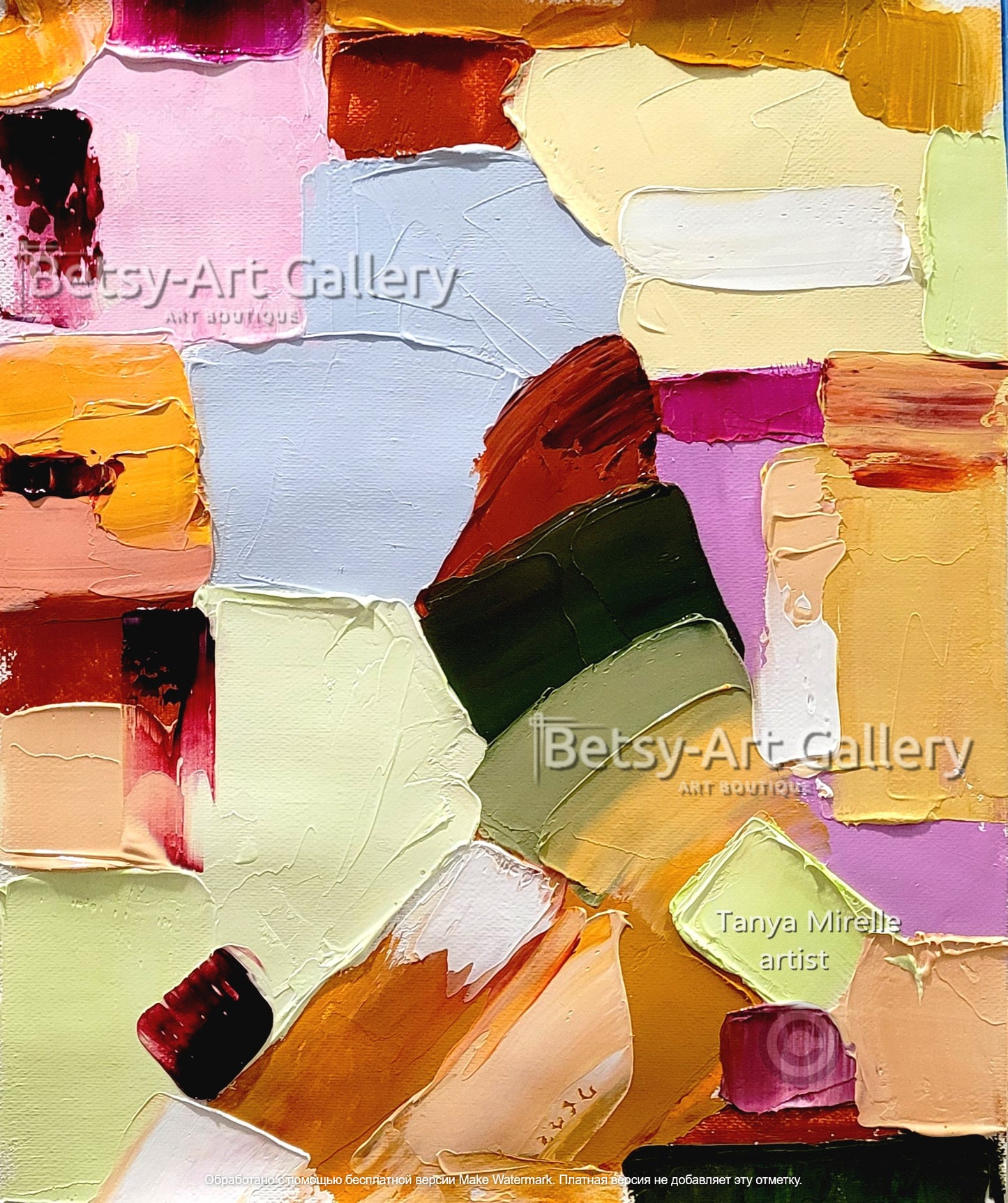 Large Abstract Impasto Painting - Colorful Modern Wall Art on Canvas #72