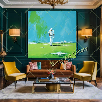 Golfer Canvas Print, Modern Golf Wall Art