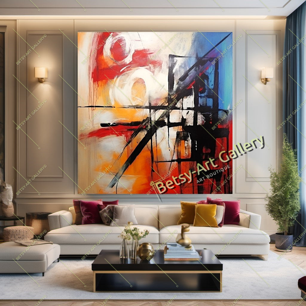 Urban Graffiti Abstract Canvas Print - Contemporary Home Decor
