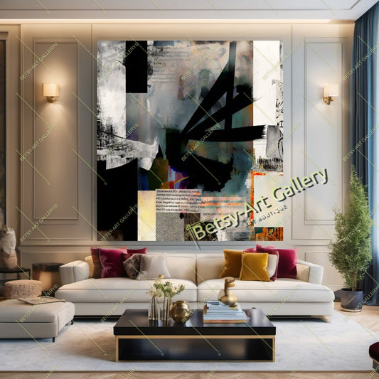 Modern Stripes Abstract Canvas Print - Contemporary Home Decor