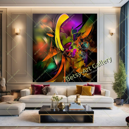 Modern Vivid Abstract Canvas Print - Elegant Home Decor #1