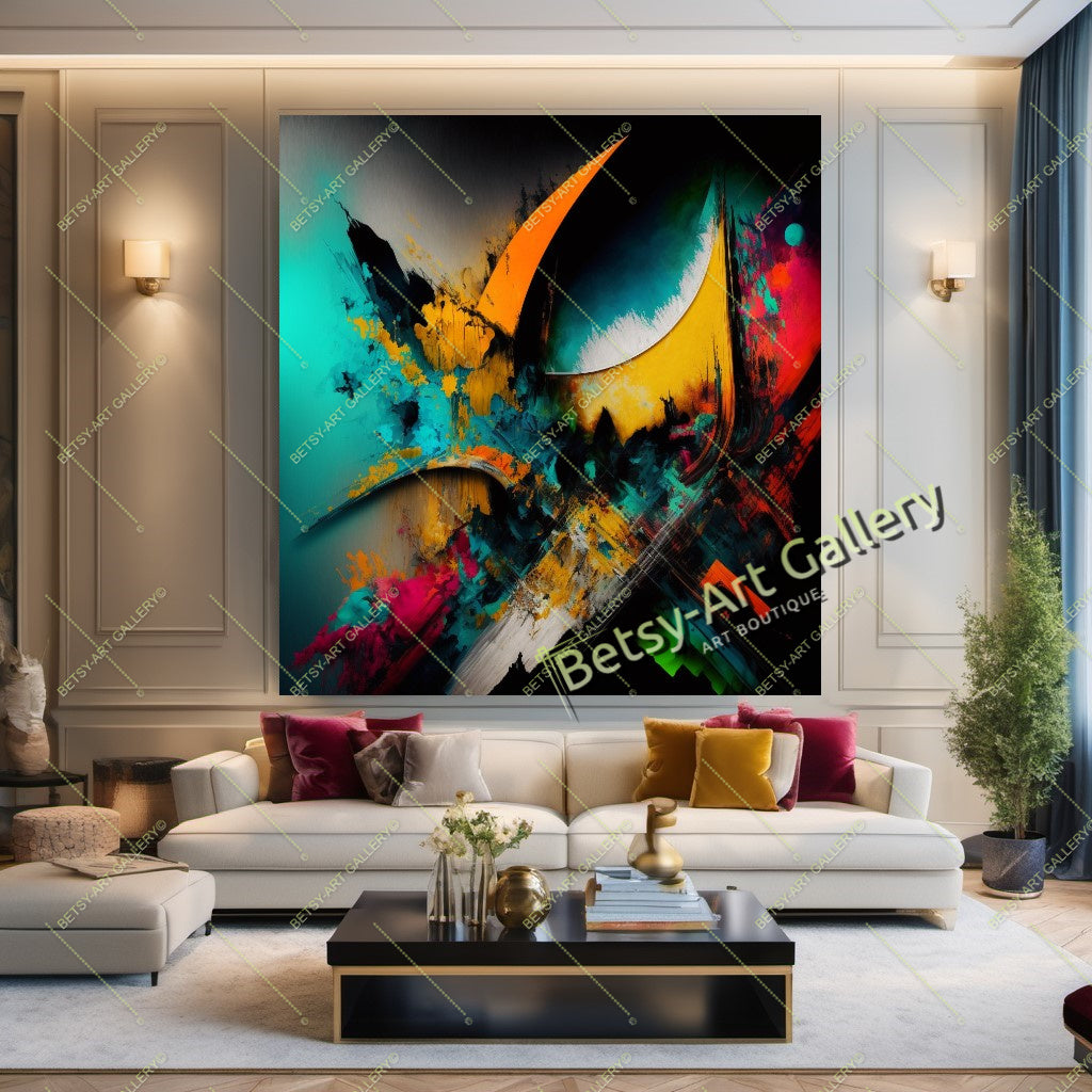 Modern Vivid Abstract Canvas Print - Elegant Home Decor #1