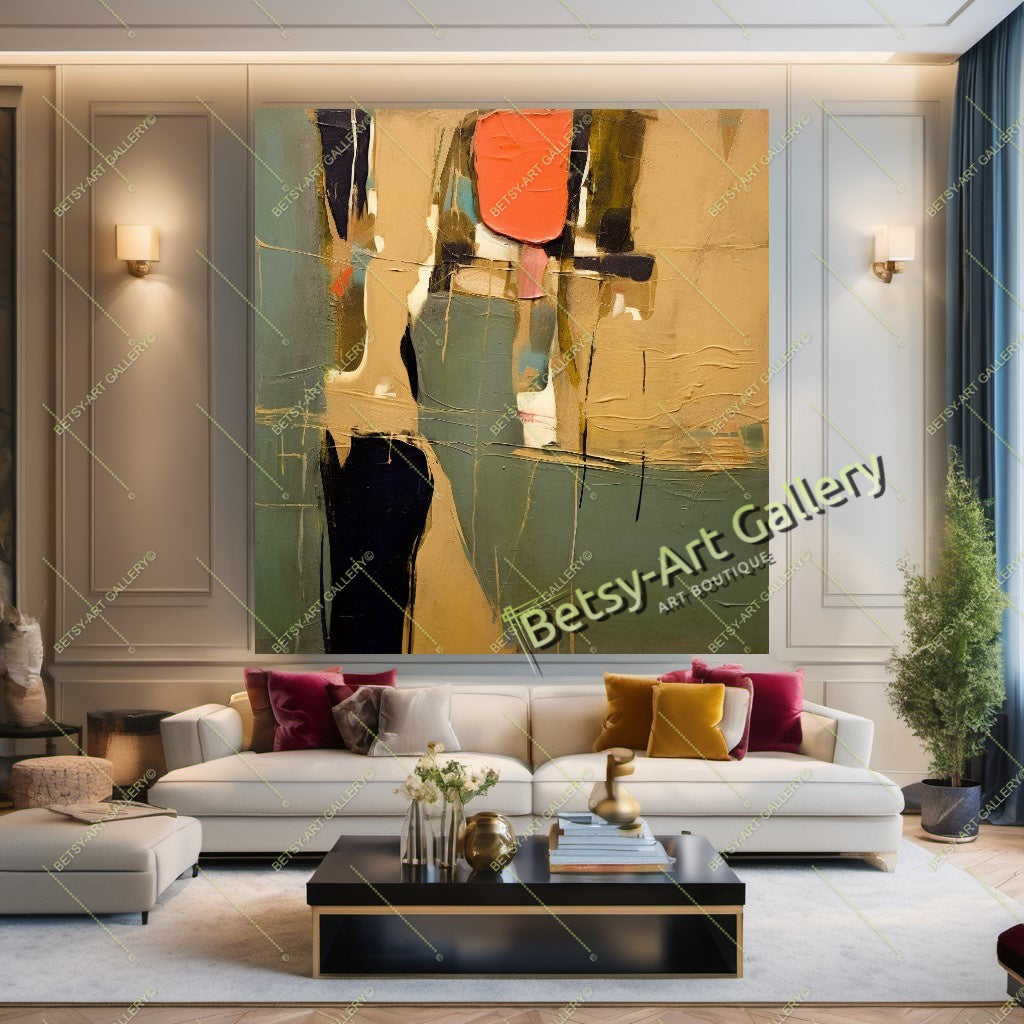 Gold White Abstract Canvas Print - Elegant Colorful Wall Art