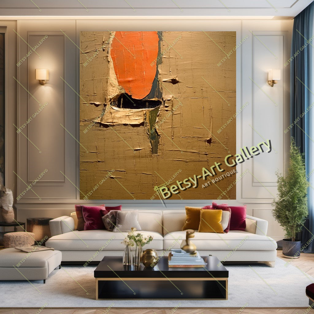 Gold White Abstract Canvas Print - Elegant Colorful Wall Art