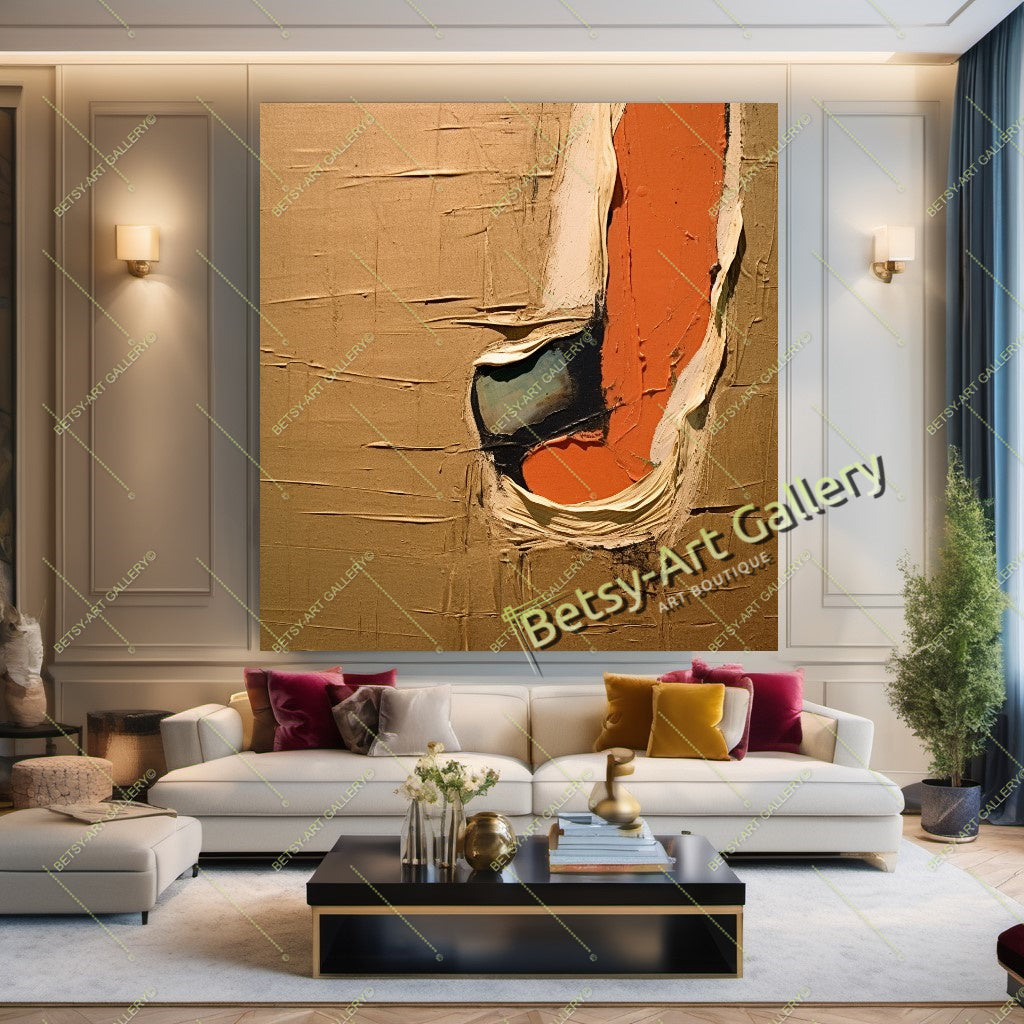 Gold White Abstract Canvas Print - Elegant Colorful Wall Art