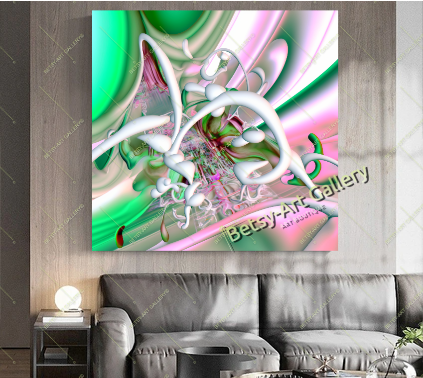 Pastel Vivid Abstract Canvas Print - Modern Home Wall Art