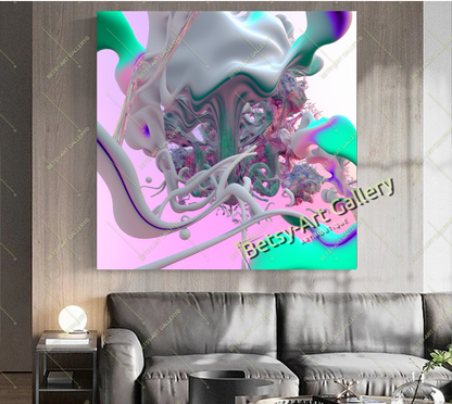 Pastel Vivid Abstract Canvas Print - Modern Home Wall Art