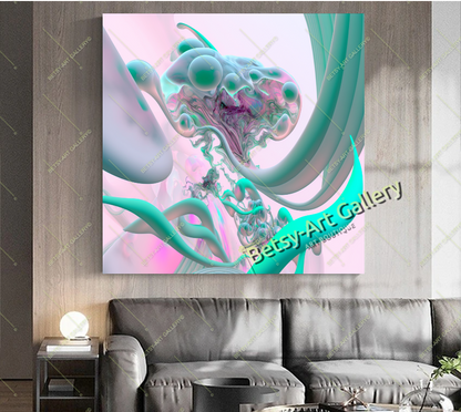 Pastel Vivid Abstract Canvas Print - Modern Home Wall Art